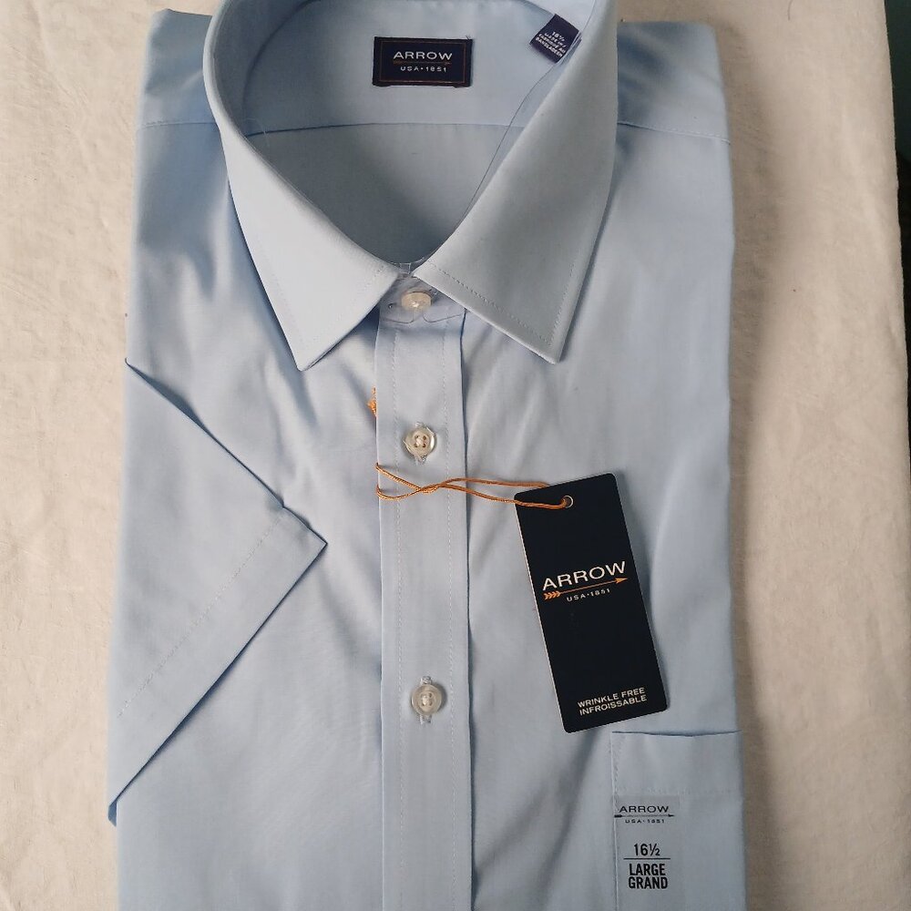 Men's Short Sleeve Wrinkle Free Shirt- size 16.5